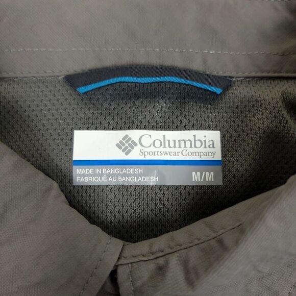 Columbia Kestrel Trail II UPF 50 Button Down Short Sleeve Shirt Gray Mens Medium - Picture 8 of 9